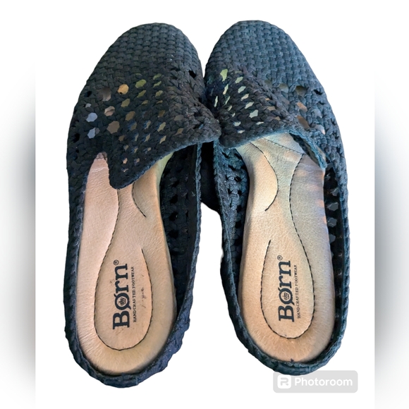 Born Cameo 2 Black Woven Loafer Slide in shoes. Women's Size 9 - Picture 4 of 14